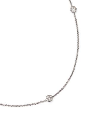Diamond Station Necklace in 14K White Gold, .50 tcw&nbsp;- Exclusive