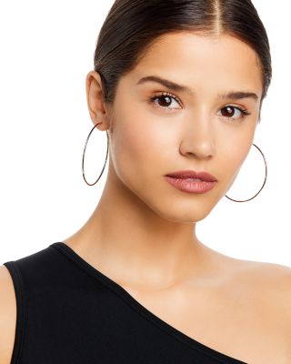 14K White Gold Endless Hoop Earrings 