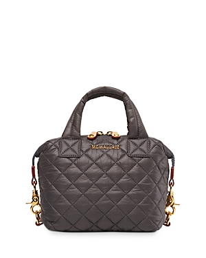 Mz Wallace Micro Sutton Bag In Magnet/gunmetal