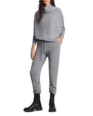Allsaints Ridley Funnel Neck Wool & Cashmere Sweater In Thunder Gray