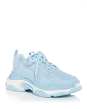 Balenciaga Men's Triple S Low Top Sneakers In Blue/white