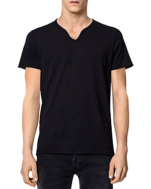 Zadig & Voltaire Monas Cotton Henley Shirt In Black