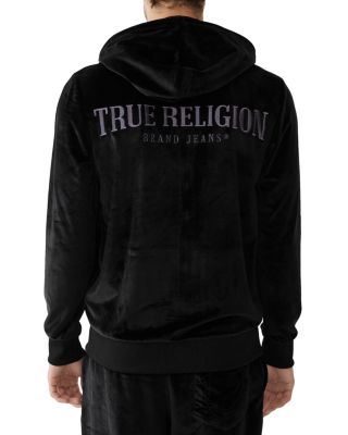 True Religion Velour Zip Front Hoodie | Bloomingdale's Men