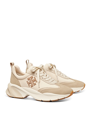Tory Burch Good Luck Sneakers In French Pearl/dulce De Leche