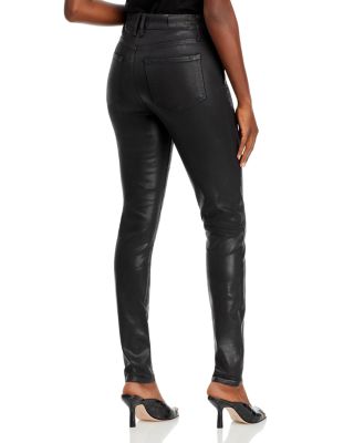 black leather jeans womens