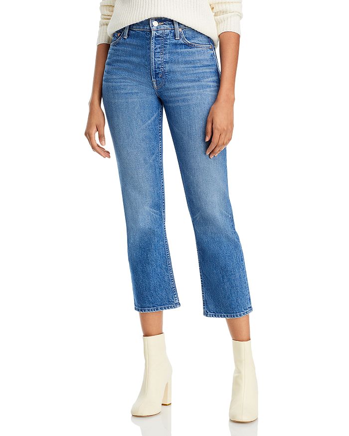 MOTHER THE TOMCAT HIGH RISE CROPPED STRAIGHT JEANS