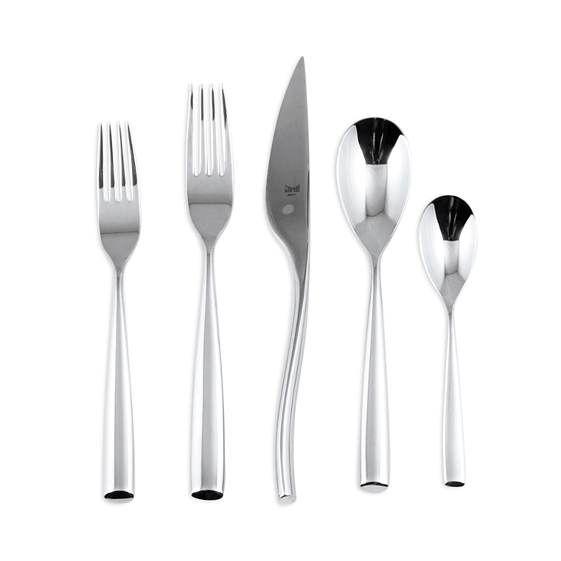 Mepra Arte Flatware 5-piece Place Setting In Brushed Silver