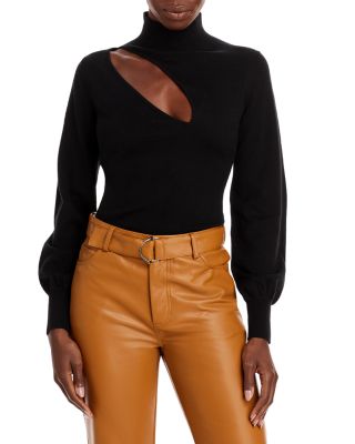 cut out mock neck sweater