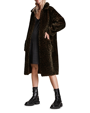 Allsaints Serra Genuine Shearling Coat In Black