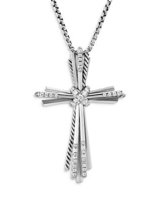 david yurman women's diamond cross necklace