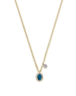 Meira T 14K White & Yellow Gold Opal & Diamond Halo Pendant Necklace, 18