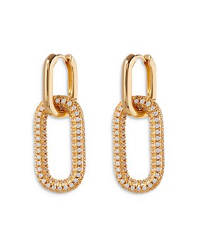 Luv Aj - Simone Cubic Zirconia Chain Link Drop Earrings