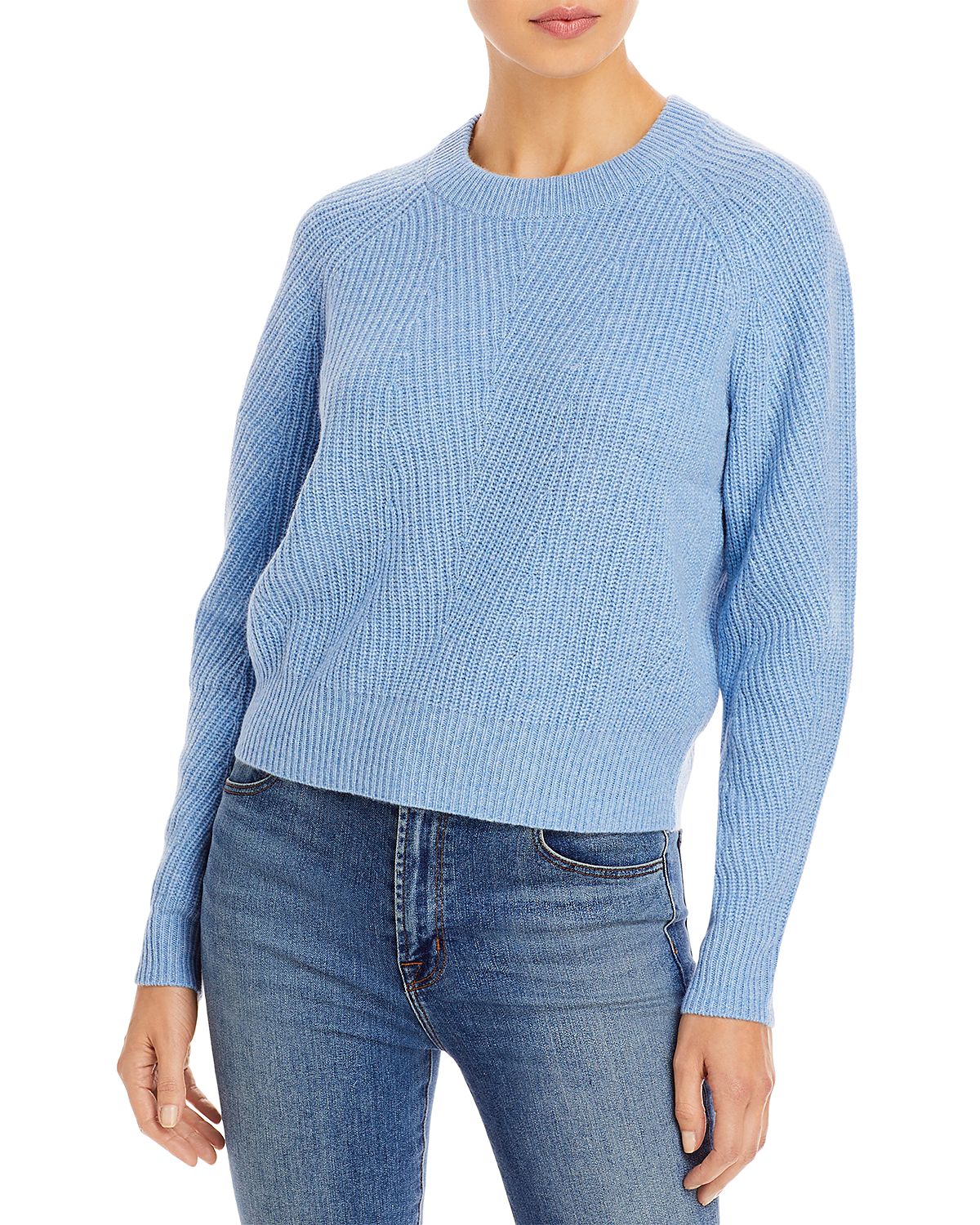 Aqua Cashmere Ribbed Cashmere Sweater - Exclusive