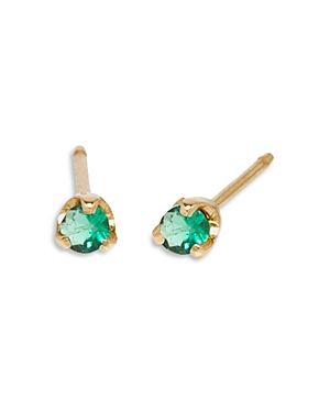 Zoe Chicco 14K Yellow Gold Emerald Stud Earrings