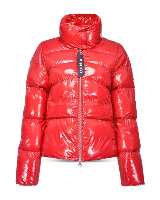 Micro Caban Puffer Jacket In Rosso