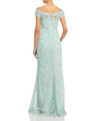 Tadashi Shoji Illusion Neck Lace Gown | Bloomingdale's