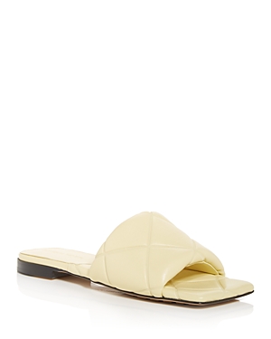 Bottega Veneta 10mm Lido Leather Slide Flats In Moon Beam
