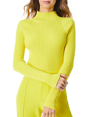 ALICE AND OLIVIA ALICE AND OLIVIA IRENA RIBBED WOOL MOCK NECK SWEATER,CC111533707