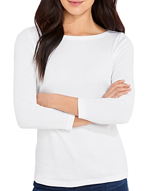 Vineyard Vines Simple Boatneck Tee In White Cap