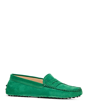 Shop Tod's Women's Gommini Driving Loafer Flats In Jolly Green