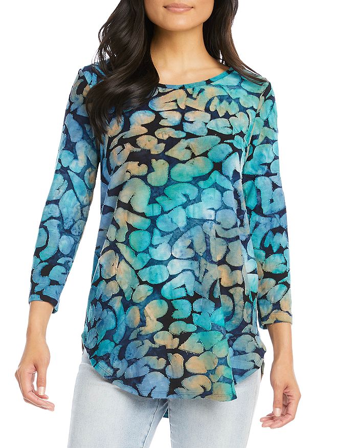 Karen Kane Tie Dye Burnout Shirttail Top | Bloomingdale's