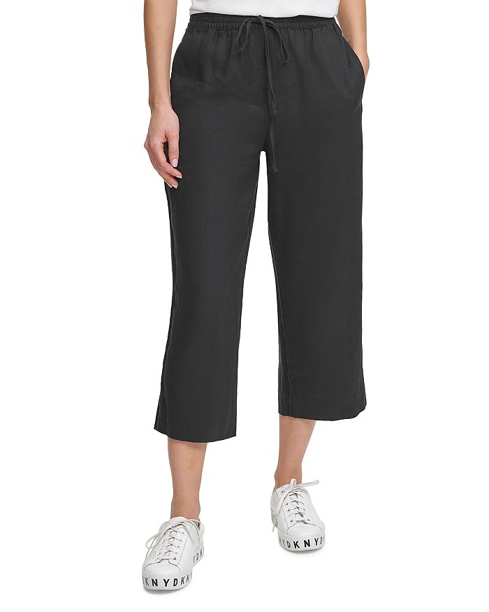 DKNY Pull On Linen Wide Leg Pants | Bloomingdale's