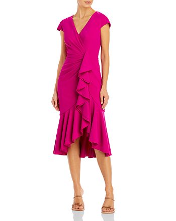 Tadashi Shoji Cap Sleeve Side Ruffle Dress | Bloomingdale's