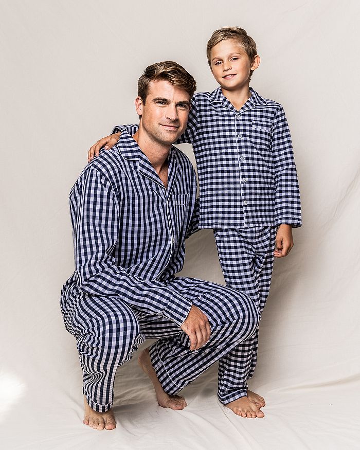 Petite Plume Family Matching Navy Gingham Pajamas