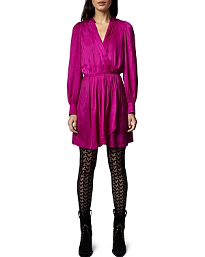 Zadig & Voltaire Remember Mini Wrap Dress In Cyclamen