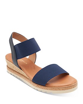 Women's Wedge Heel Navy Blue Peep Toe Platform Espadrille Sandals Size 6-9