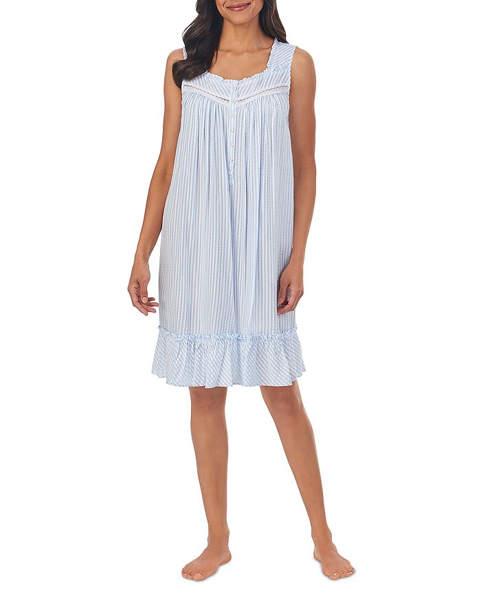 Eileen West Striped Seersucker Nightgown | Bloomingdale's