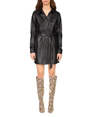 Sanctuary Faux Leather Shirt Dress | Bloomingdale's