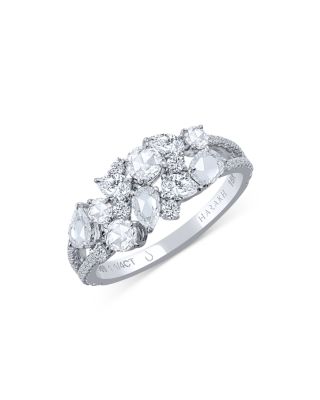 HARAKH - Colorless Diamond Cluster Band in 18K White Gold, 1.25 ct. t.w.