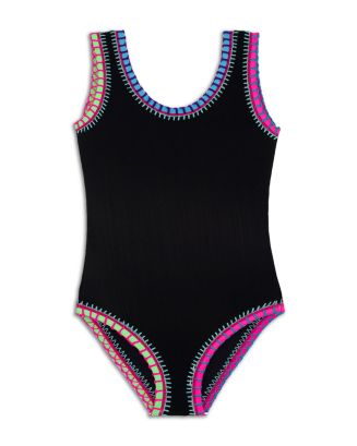 PQ Swim Girls' Rainbow Embroidered One Piece Swimsuit - Little Kid, Big Kid Back to Results -  Kids - Bloomingdale's