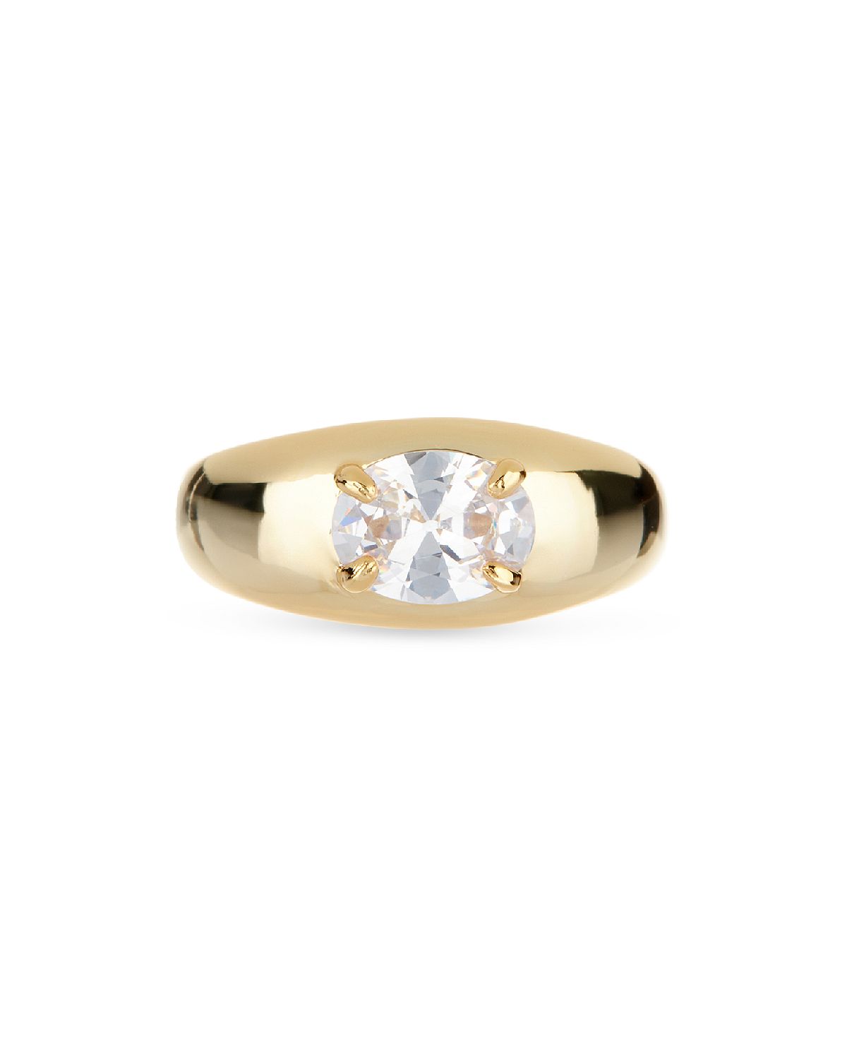 Photo 1 of Cubic Zirconia Orb Signet Ring Size 5