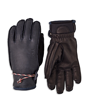 Hestra Wakayama Leather Gloves In Gray Black