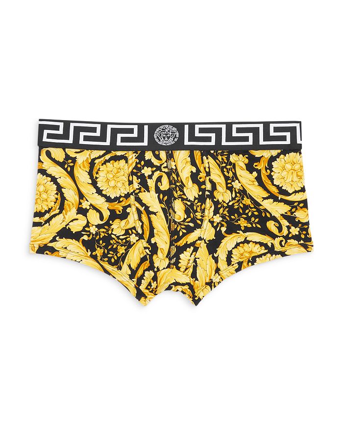 Versace Printed Low-Rise Stretch Cotton Blend Trunks | Bloomingdale's