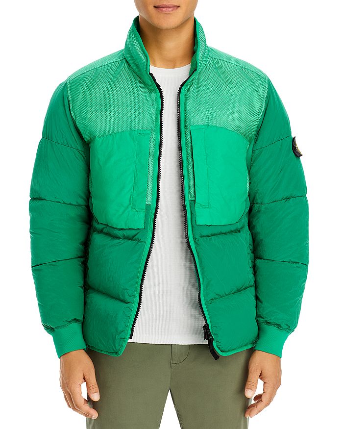 Stone island green puffer jacket top
