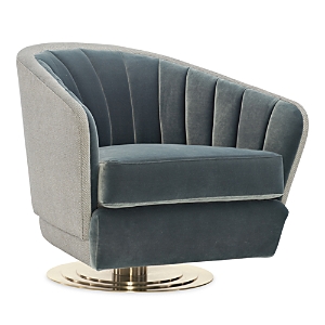 Caracole Concentric Swivel Chair In Blue