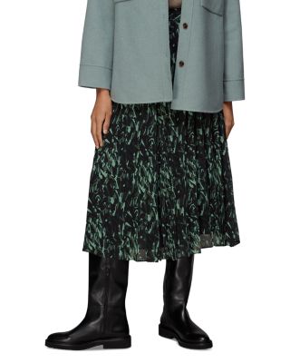 Abstract Brushstroke Midi Skirt