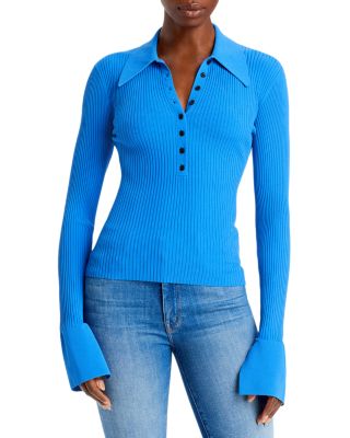 ribbed polo sweater