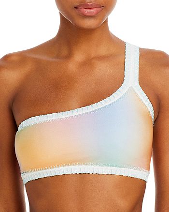 Platinum inspired by Solange Ferrarini - Crochet Trim One Shoulder Bandeau Bikini Top - 100% Exclusive