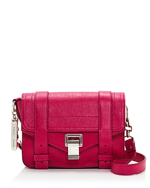 Proenza Schouler Lux Leather Ps1 Mini Crossbody In Fuschia/silver