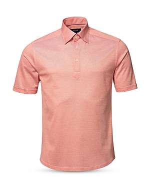 Shop Eton Contemporary Fit Short Sleeve Pique Polo In Orange