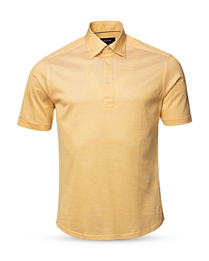 Shop Eton Contemporary Fit Short Sleeve Pique Polo In Yellow