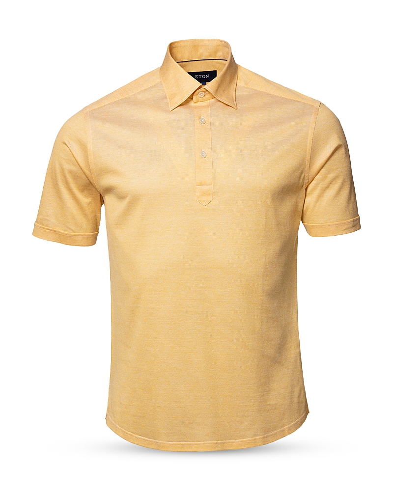 Eton Contemporary Fit Short Sleeve Pique Polo In Yellow