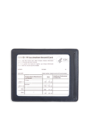 Royce New York Leather Vaccine Card Case In Navy Blue