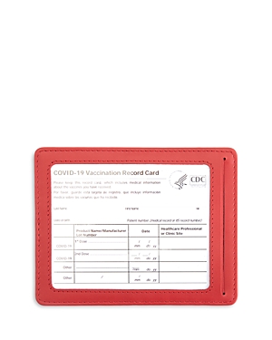 Royce New York Leather Vaccine Card Case In Red