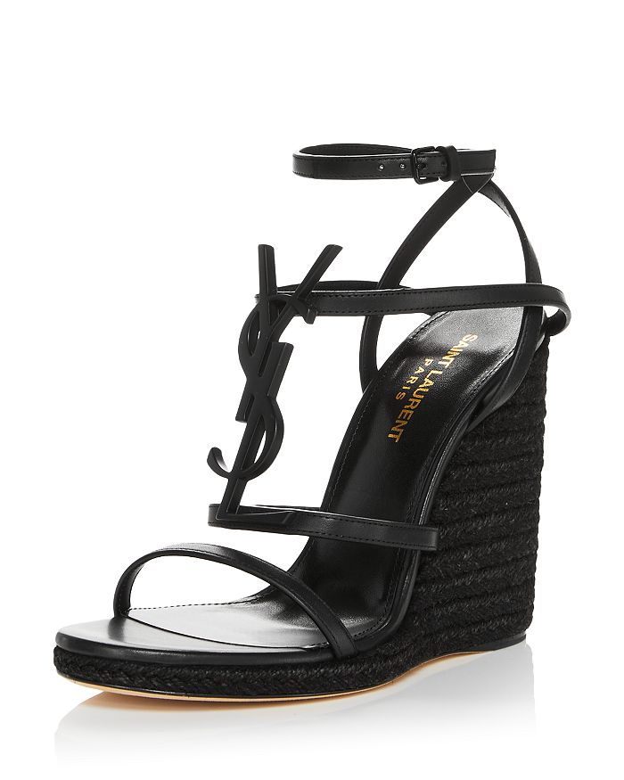 Saint Laurent Women's Cassandra Wedge Heel Sandals | Bloomingdale's