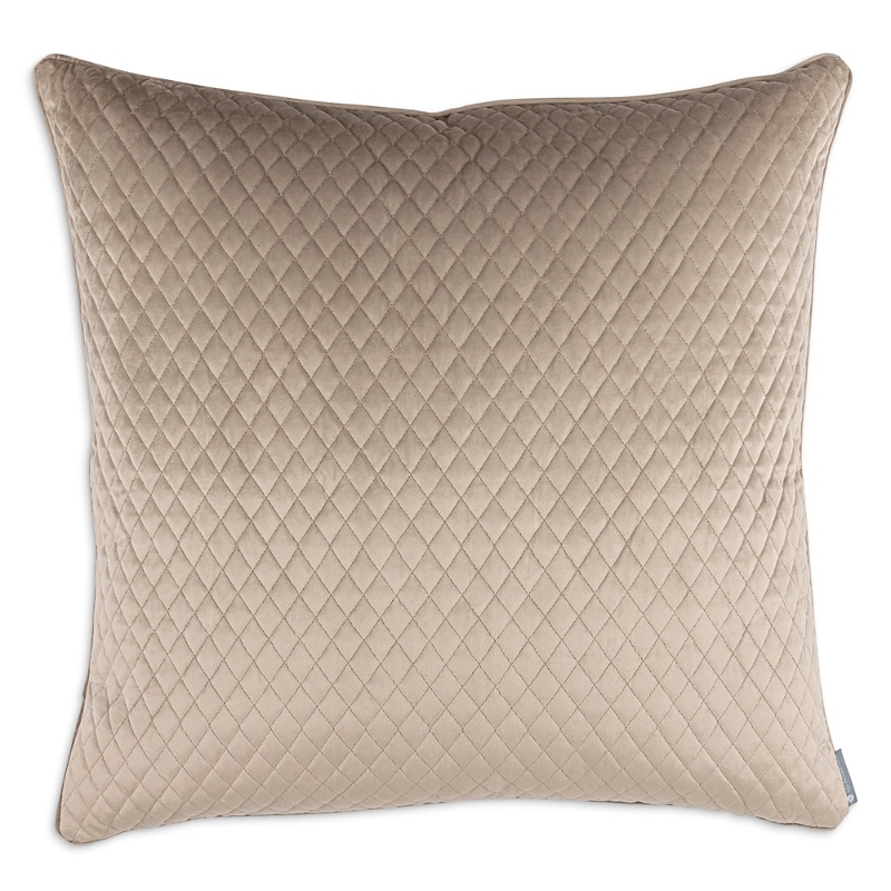 Lili Alessandra Valentina Quilted Velvet Euro Decorative Pillow, 26 X 26 In Buff